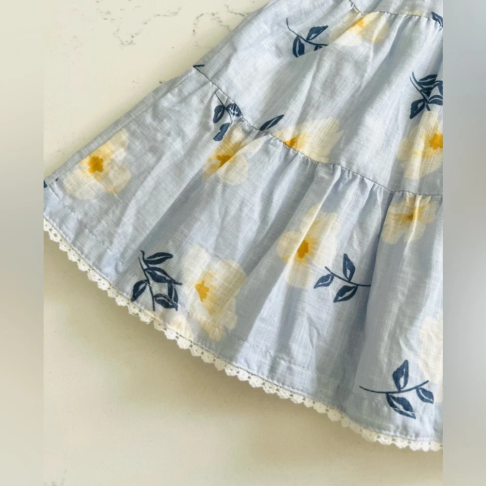 NWOT Joie Blue Floral Dress with Matching Headband Size 3T - Picture 4 of 9
